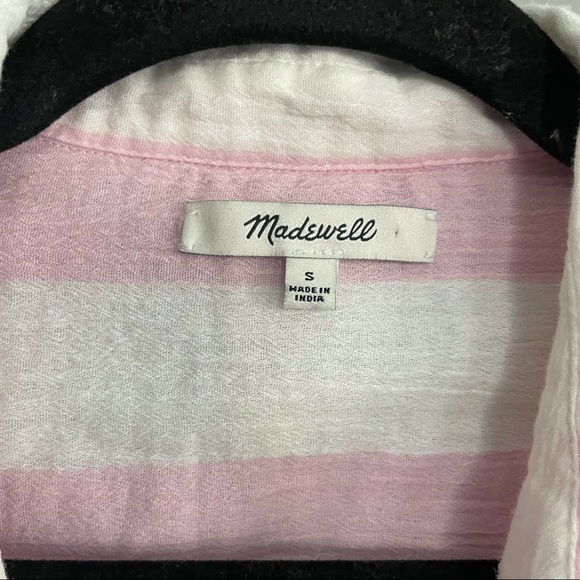 Madewell Pink Striped Button Down Top 100%cotton! - Picture 5 of 7